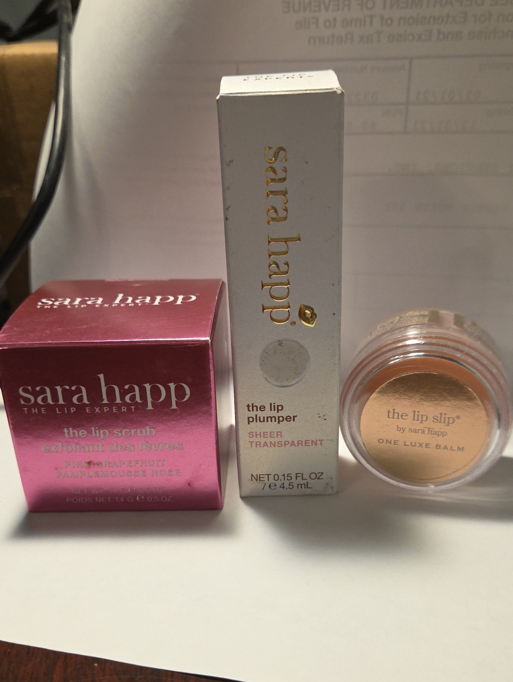 Sara Happ Lip Care Trio — Scrub, Lip Plumper & Lip Slip